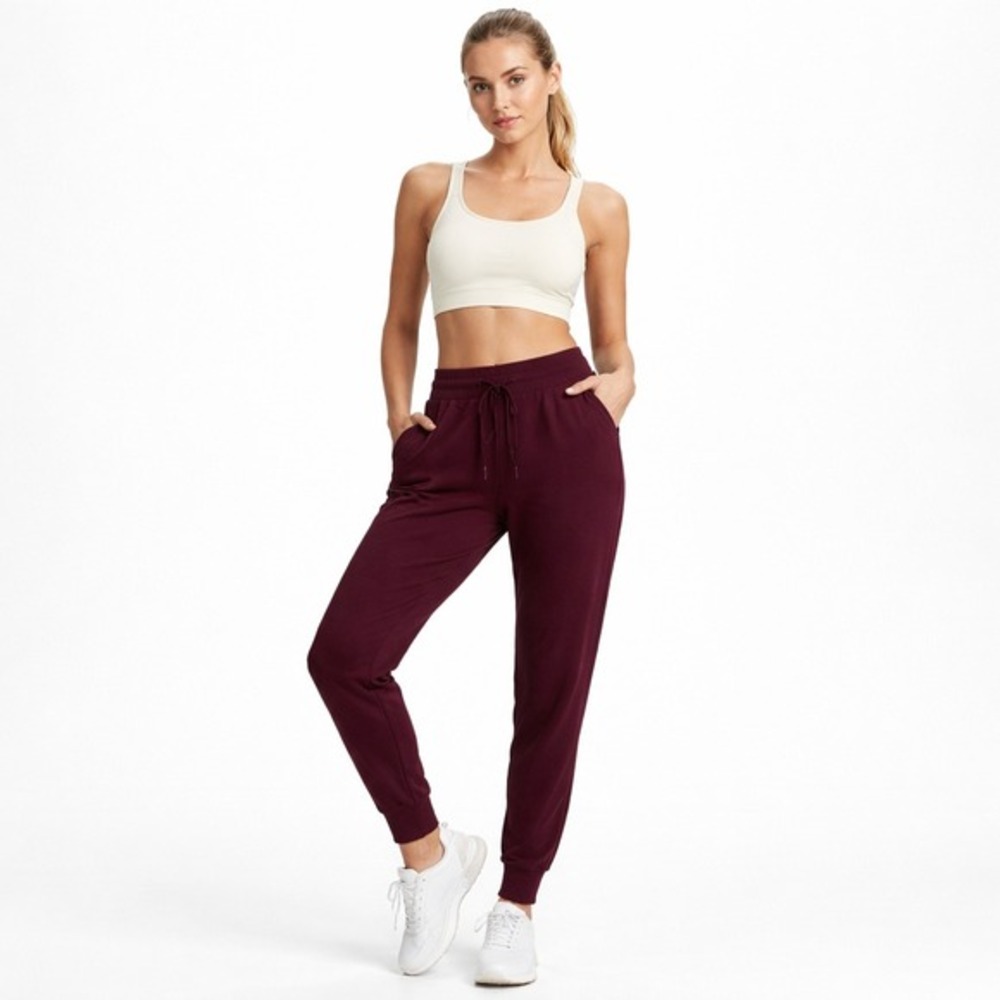Threads 4 Thought Connie Feather Fleece Ultra Maroon Jogger‎ Women Size M NWT